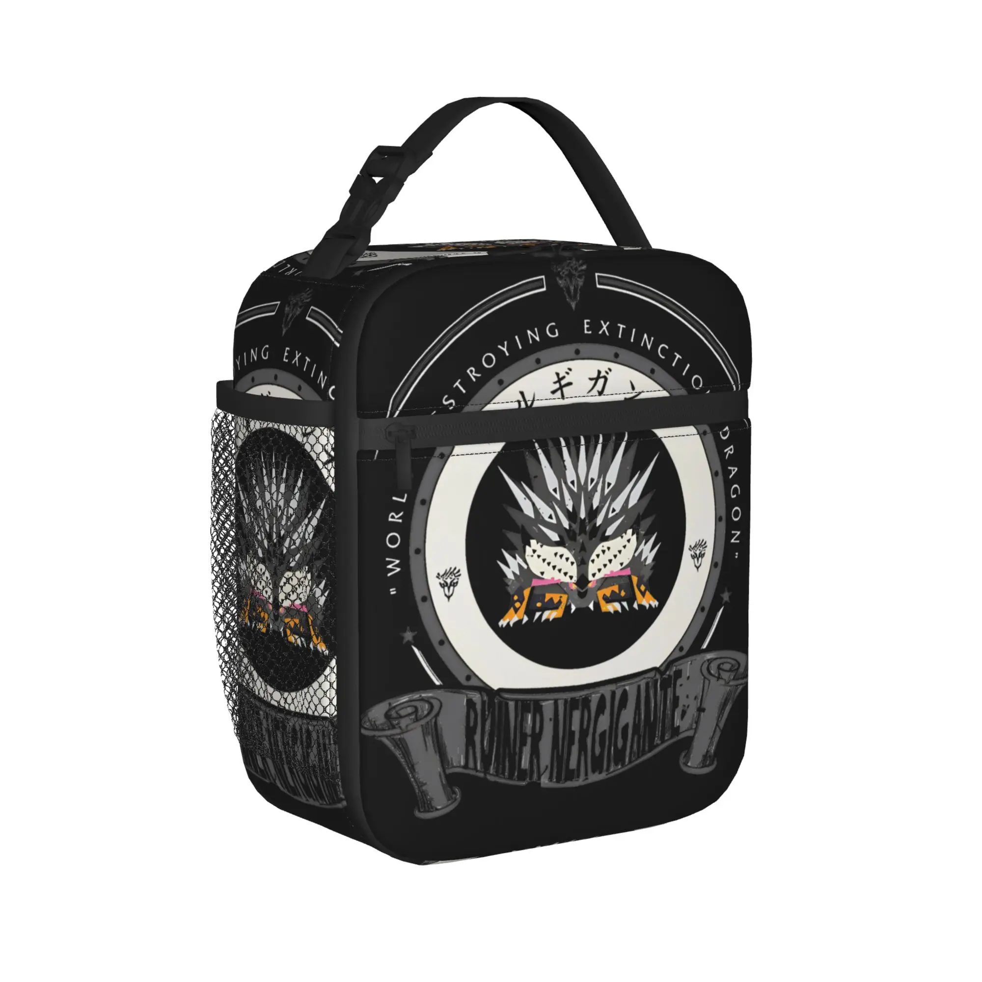 Monster Hunter World Ruiner Nergigante Insulated Lunch Bag High Capacity  Reusable Cooler Bag Tote Lunch Box Office Girl Boy