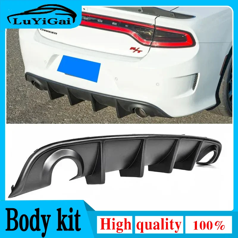 2015 To 2021 For Dodge Charger SRT Rear Bumper Lip Diffuser Spoiler Lower Splitter Protector Gloss Black Or Carbon Fiber Look 