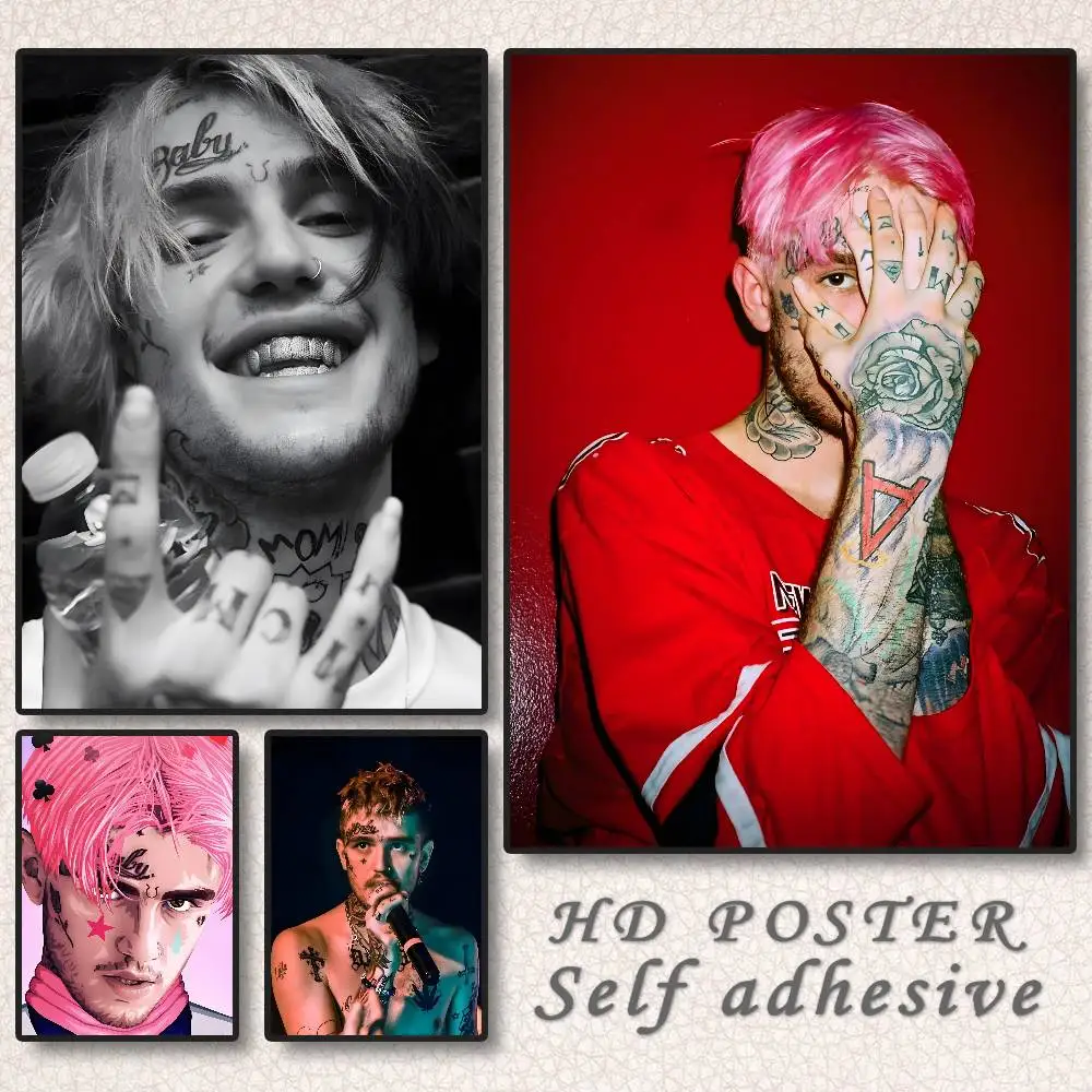Lil Peep Poster, selbstklebende Kunst, wasserfester Papieraufkleber, Kaffeehaus, Bar, Wohnheim, Zimmer, Wanddekoration