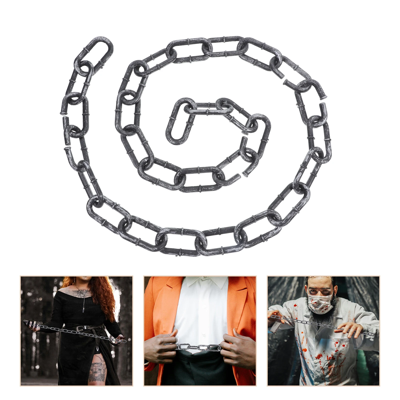 

1pc Halloween Chains Haunted House Layout Decoration Plastic Chains Prop Halloween Party Cosplay Costume Trick Props 1M