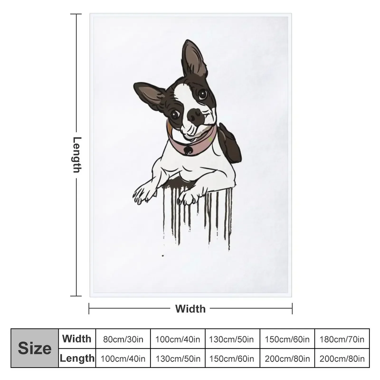 Dog boston terrier poster | Dog boston terriert-shirt Throw Blanket couch cozy soft plush fuzzy picnic outdoor blanket