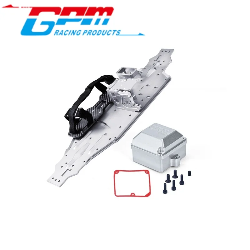 GPM SLE1612638C ALUMINUM 7075-T6 CHASSIS PLATE WITH SERVO MOUNT+BATTERY COMPARTMENT+MOTOR BASE FOR TRAXXAS 1/8 SLEDGE RC Upgrade