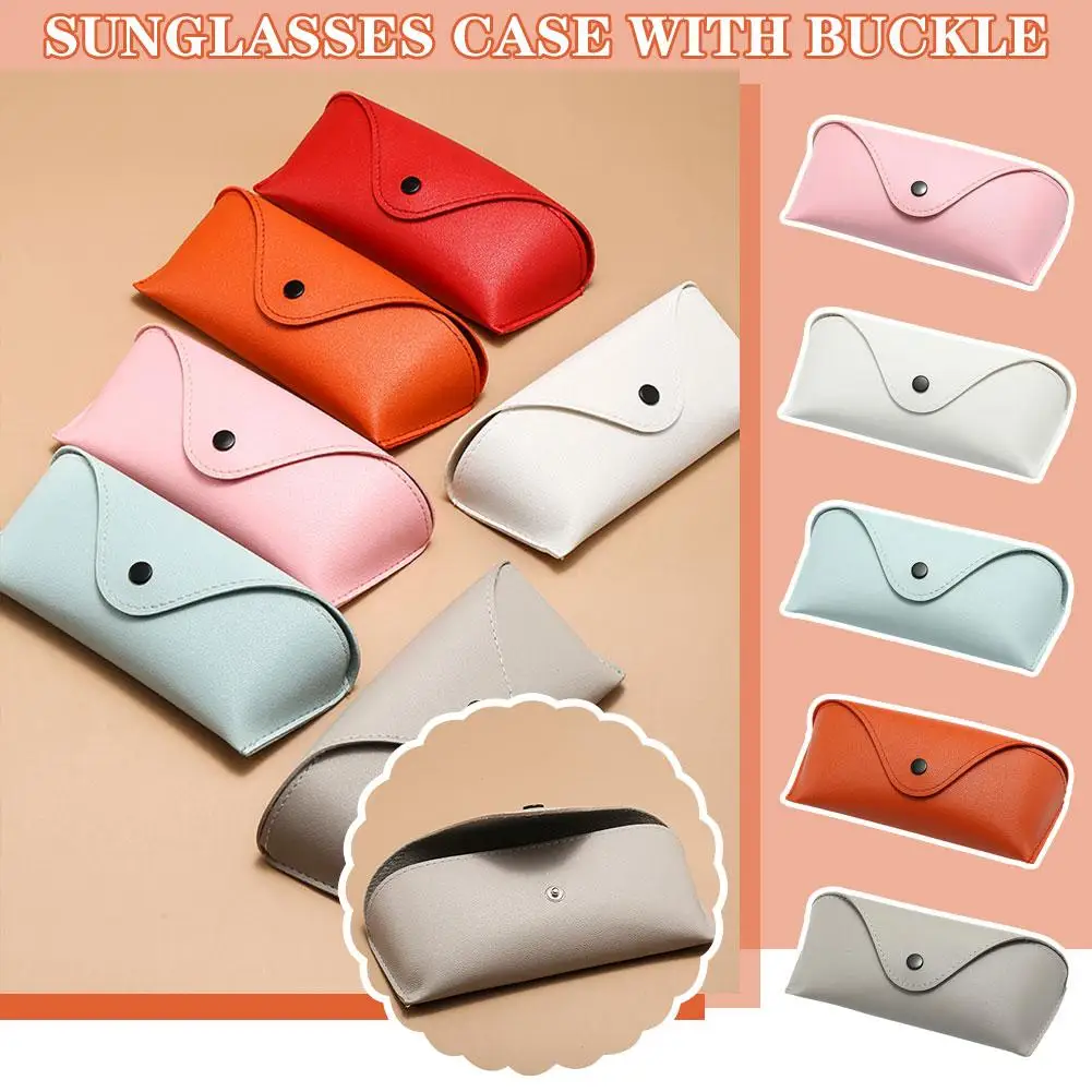 

New Small Lychee Buckle Colorful Eyewear Case With Sun Bag Glasses And Pressure Glasses Pouch Anti Soft Holder R2A0