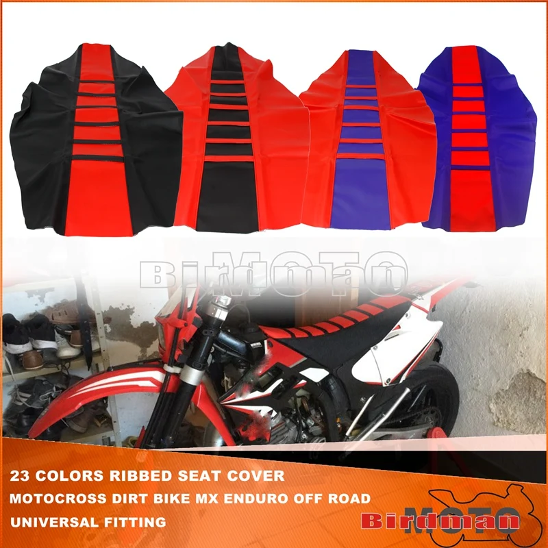 Red Custom Gripper Ribbed Seat Cover Seat Wrap Pad Anti-Slip for Honda CRF 250R 450R 250F 450F Beta RR racing 125 300 350 50 XR