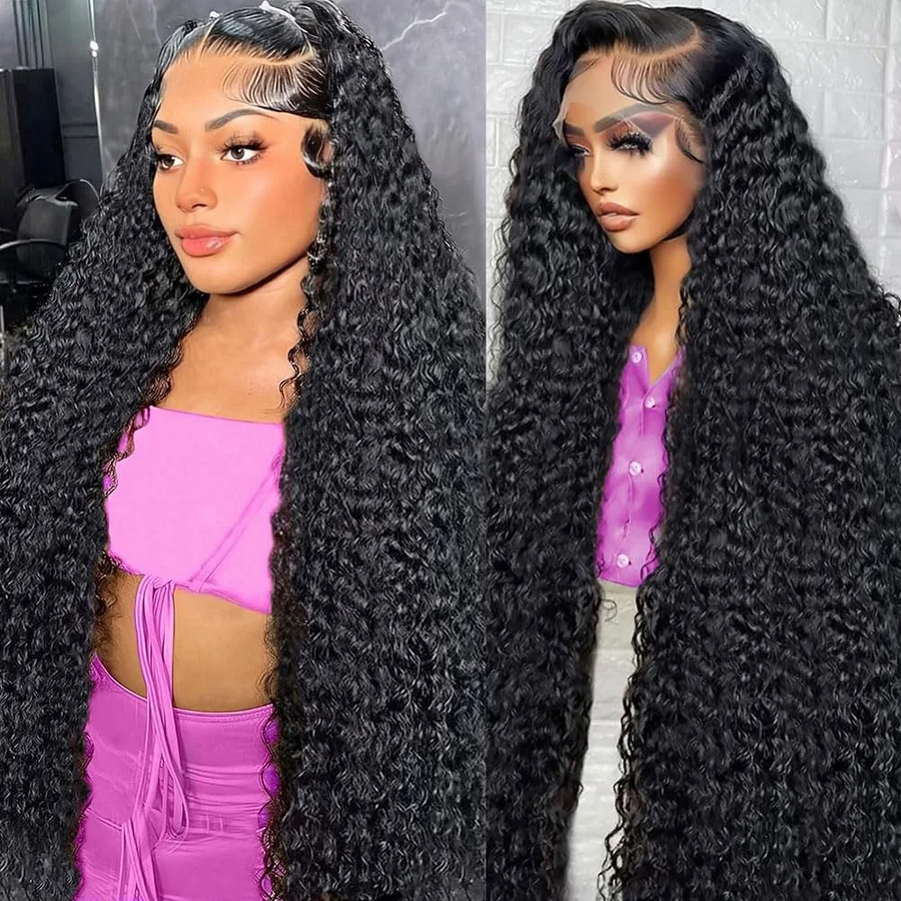 

Water Wave Lace Front Wigs Human Hair 13x4 HD Transparent Lace Front Human Hair Wigs for Women Deep Curly Lace Wigs Pre Plucked