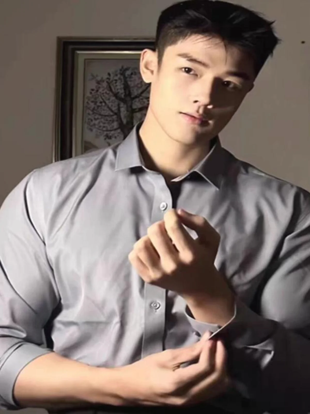 

Neapolitan Italian Style Men's Shirt Casual Long Sleeve Slim Fit Leisure Versatile Workwear Inner Wear Shirt Youth Trend