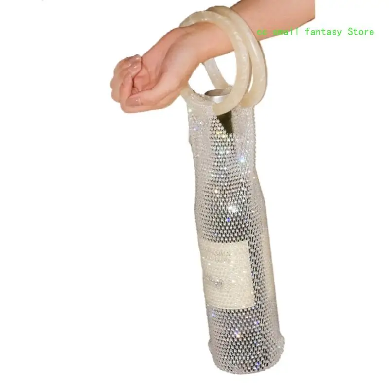 R3MA Diamond Embellished Wine Tote Water Bottle Holder Convenient Insulation Cup Bag