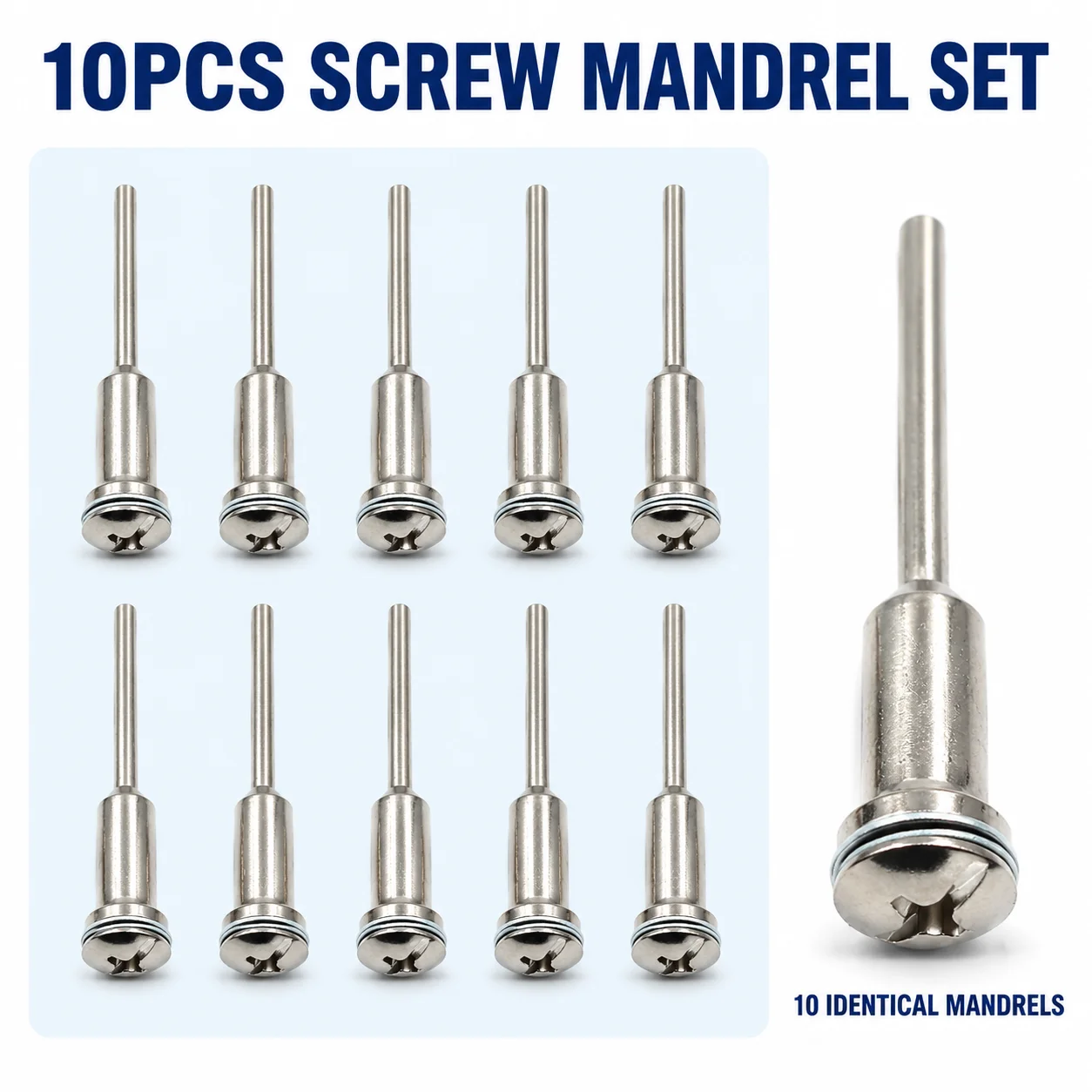 10PCS 1/8 Inch Shank Screw Mandrels for Cutting Discs and Polishing Wheels, Compatible with Dremel Rotary Tools