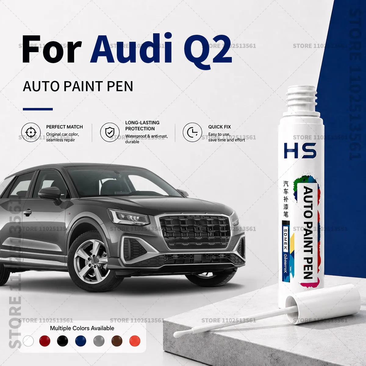 

Touch Up Paint Pen – Quick Car Scratch Repair for Chips & Minor Scratches For Audi Q2 white coral orange brilliant black silver