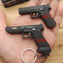 1pc 1:3 High Quality Alloy Empire Mini Metal ttiG34 Glock G17 Keychain Free Assembly Anti-stress Fidget Model Toys