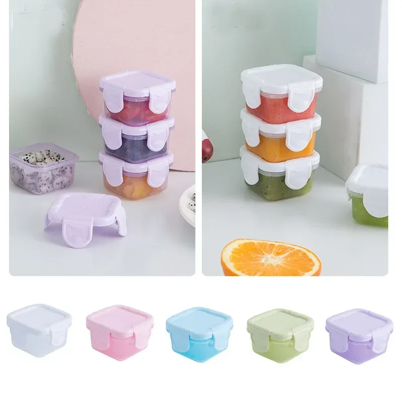 60ml Mini Refrigerator Crisper Plastic Storage Case Baby Food Container Leakproof Kitchen Seal Box for Microwave Oven