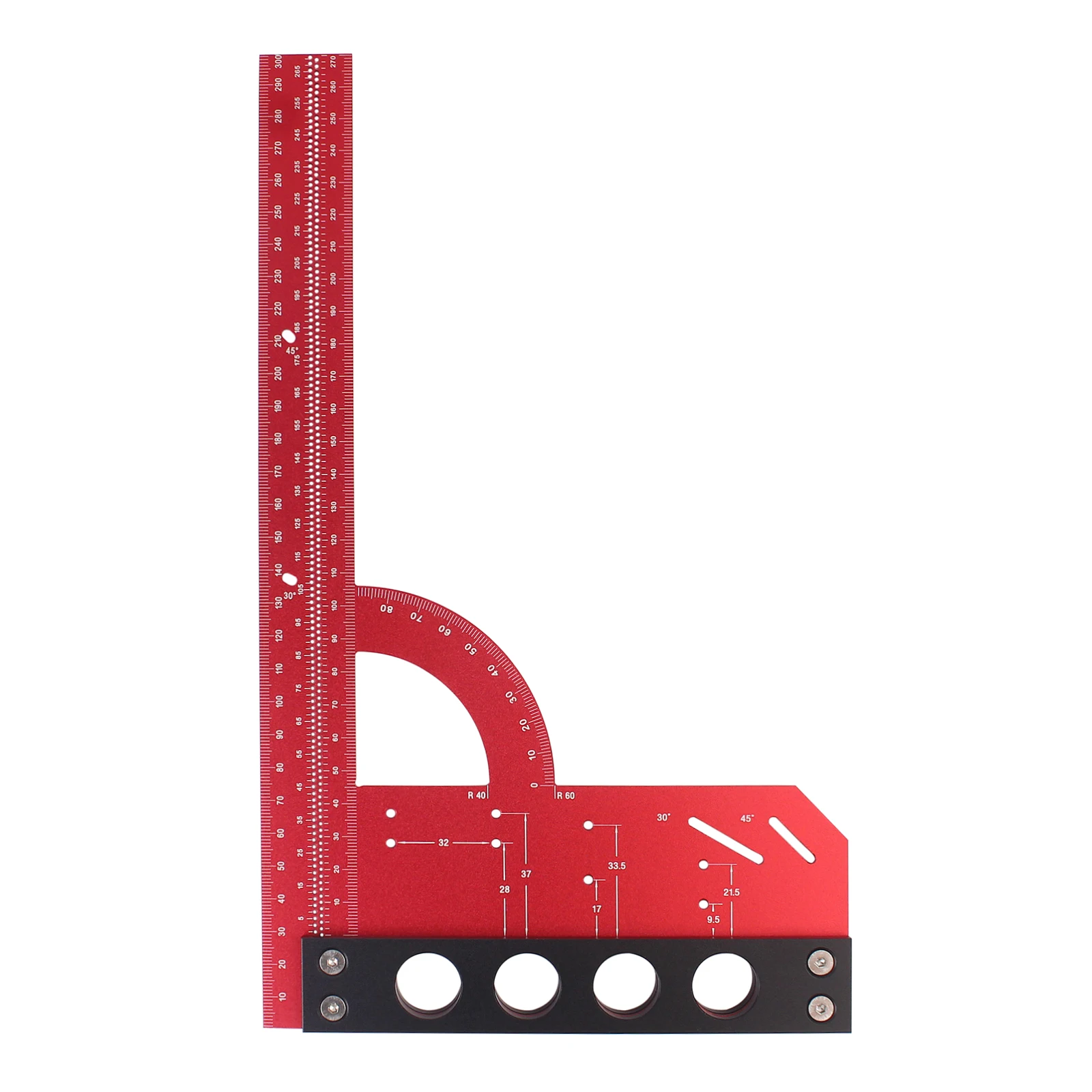 

1Pc L-Square 30cm Framing Square - Aluminum Carpenter Scribe Mark Layout Tool for Woodworking with Removeable Fence