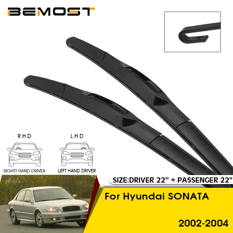 

Car Wiper Blades For Hyundai SONATA 2002-2004 Windshield Windscreen Front Window Blades 22"+22" Car Accessories