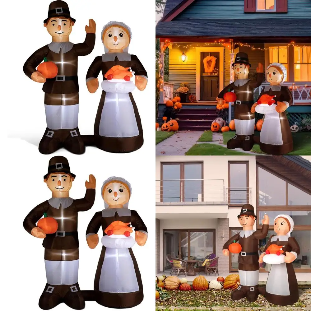 

Надувной декор для мужчин и женщин на День Благодарения со светодиодной подсветкой для уличного двора для осенних праздничных вечеринок