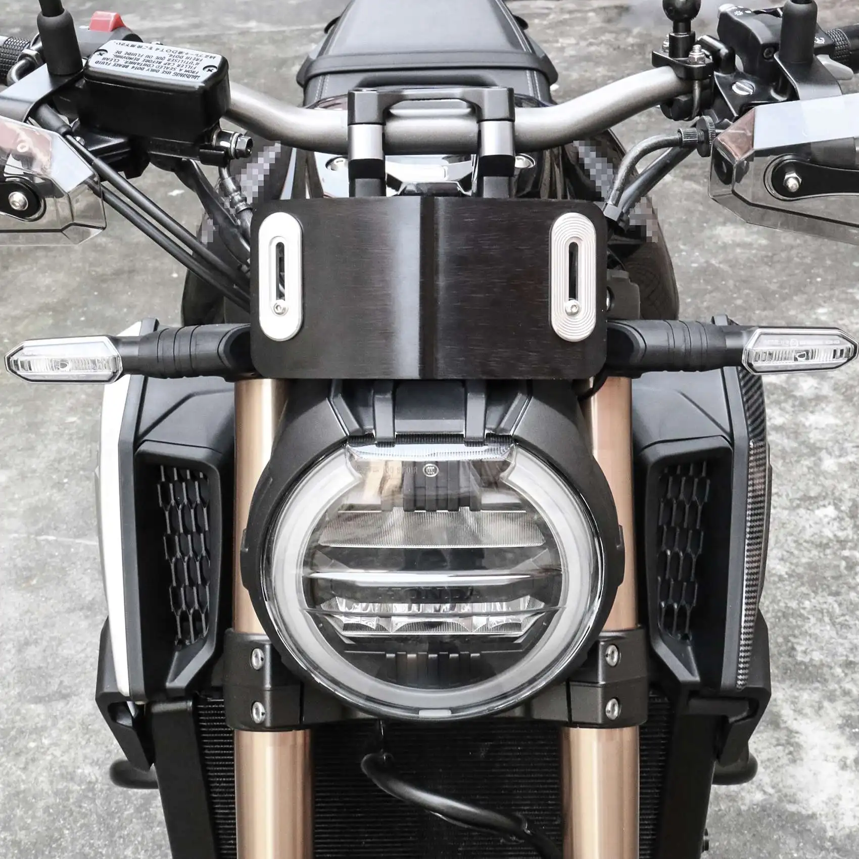 Motorcycle Windshield Aluminum Airflow Wind Deflector Fly Screen Windscreen for CB650R CB 650R Black+Black