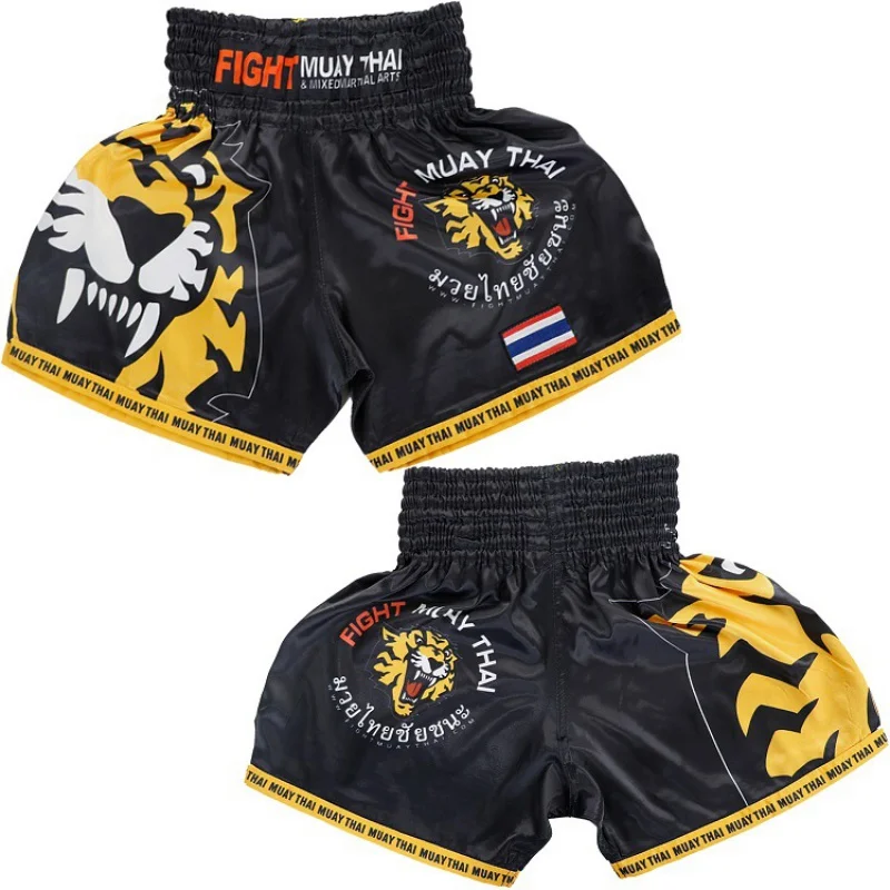 

MMA Fight Sports Fitness Muay Thai Shorts Comprehensive Fighting Training Sanda Martial Arts Boxing Kicking Tiger Head