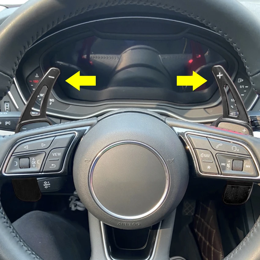 For Audi A3 A4 B9 A5 Q2 Q3 Q5 Q7 Q8 Aluminum Interior Steering Wheel Paddle Shifter Extension Accessories Black