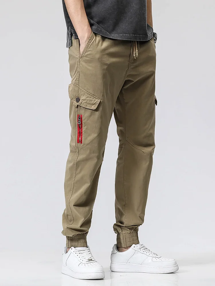 

Men's Cargo Pants 2022 New Spring Summer Multi-Pockets Safari Style Stretch Cotton Joggers Military Casual Tactical Trousers