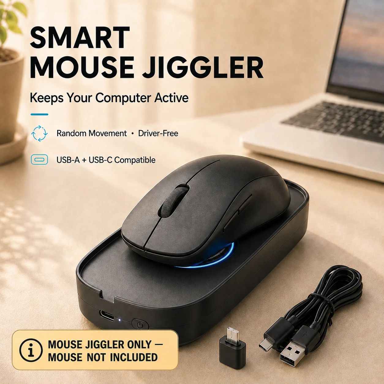 Mouse Jiggler Virtual Mouse Anti-sleep Automatic Movement To Prevent Computer Lock Screen Mouse Electronic Artifact Mouse Mover