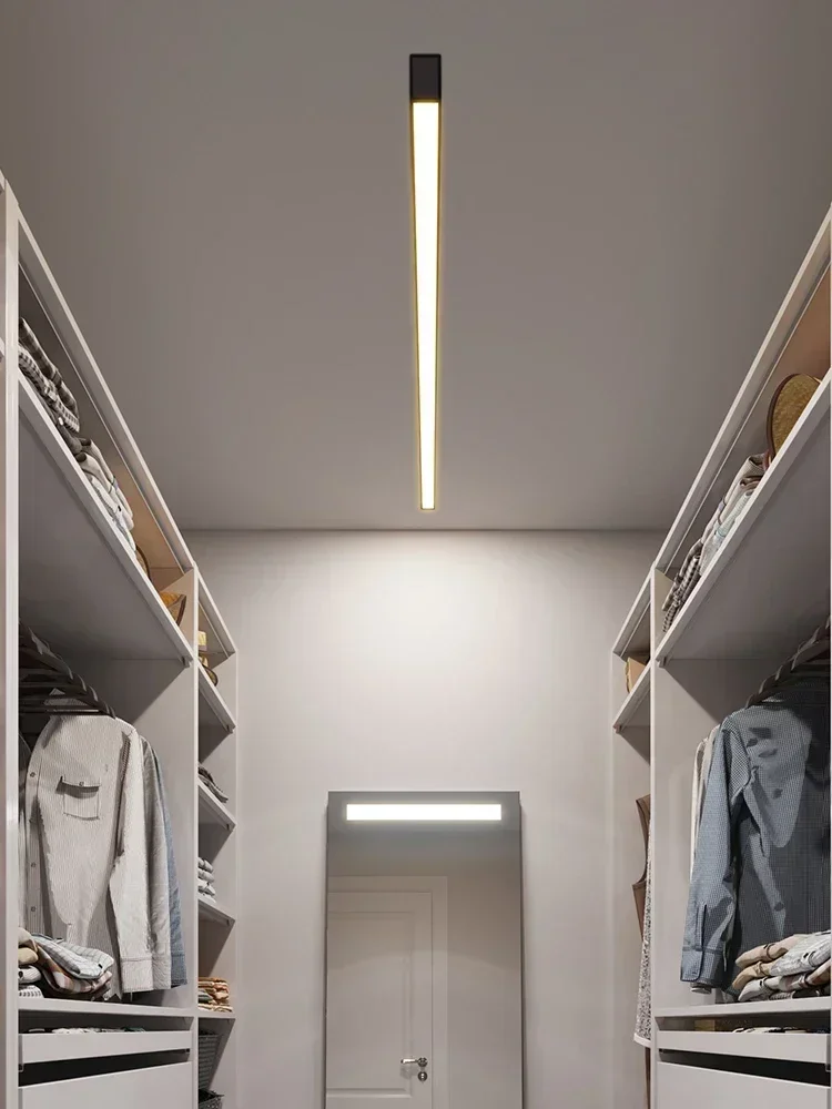 Imagem -05 - Led Superfície Linear Luz de Teto Long Strip Minimalista Preto Lâmpada Varanda Corredor Vestiário Sala de Estar Sala de Jantar