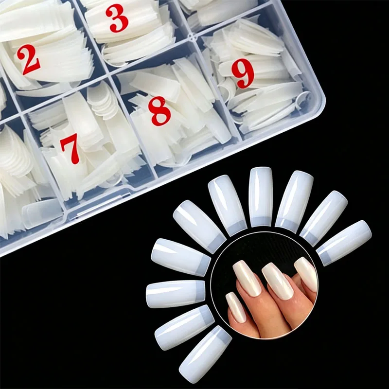 500pcs/box Nail Extension Tips Capsule Soft Gel Press on Nails Half Nail Capsule Gel Tips Acrylic Transparent Nail CDJ09