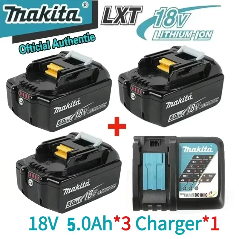 100% Original New 18V Makita 5Ah Battery+Charger, For DDF487 Lithium Rechargeable Impact Drill Household image 3