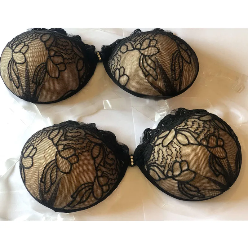 2 Pairs Frontless Sticky Lift Backless Wireless Strapless Cupless Sexy Push Up Bra For Women Wing Shape Adhesive Bra