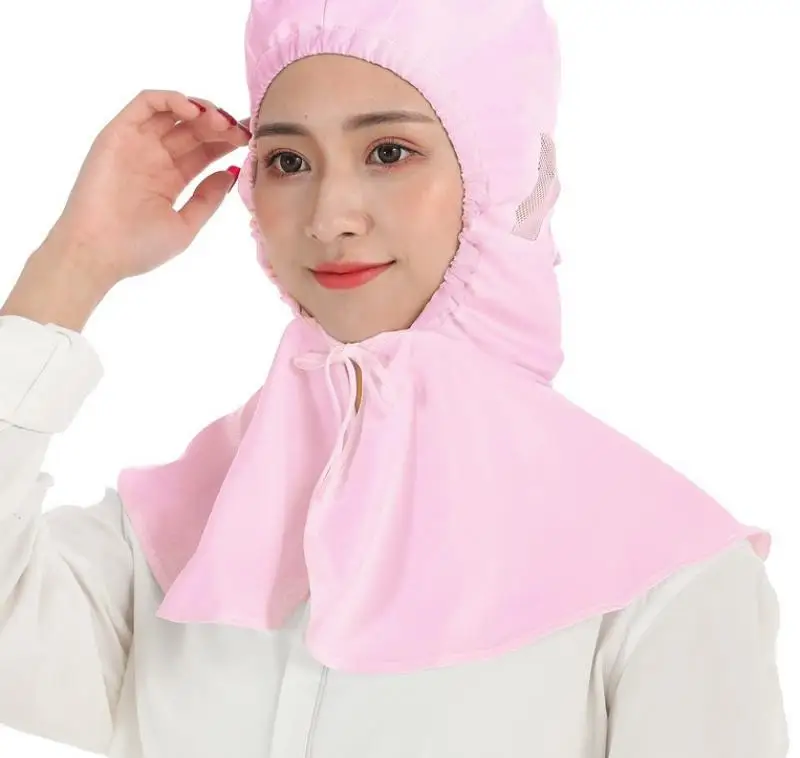 Solid Color Simplicity Food Factory Hygiene Working Hat Workshop Dustproof Shawl Hat Lengthening Protective Breathable Hat