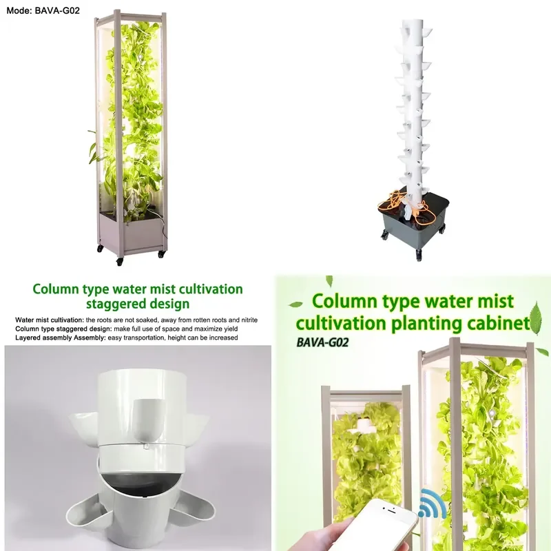 for Intelligent Column Hydroponic System Vertical Garden Tower Planter with Water Mist for Indoor Vegetable Herb Growing