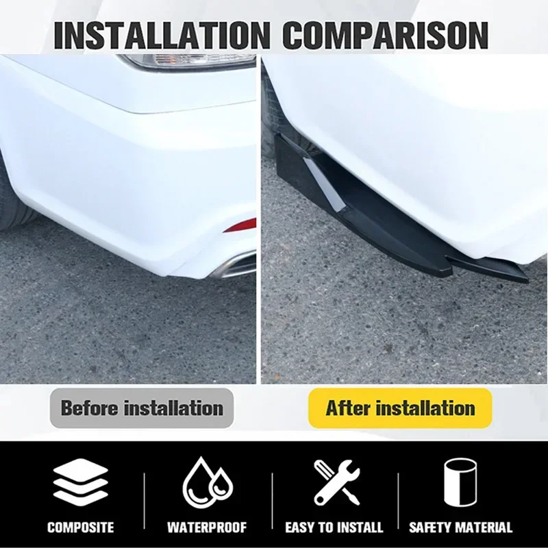Car Rear Bumper Spoiler Lip Diffuser Side Skirt Splitter Wrap Angle Anti-Crash Protection Trim For LYNK&CO 01 05 08 09