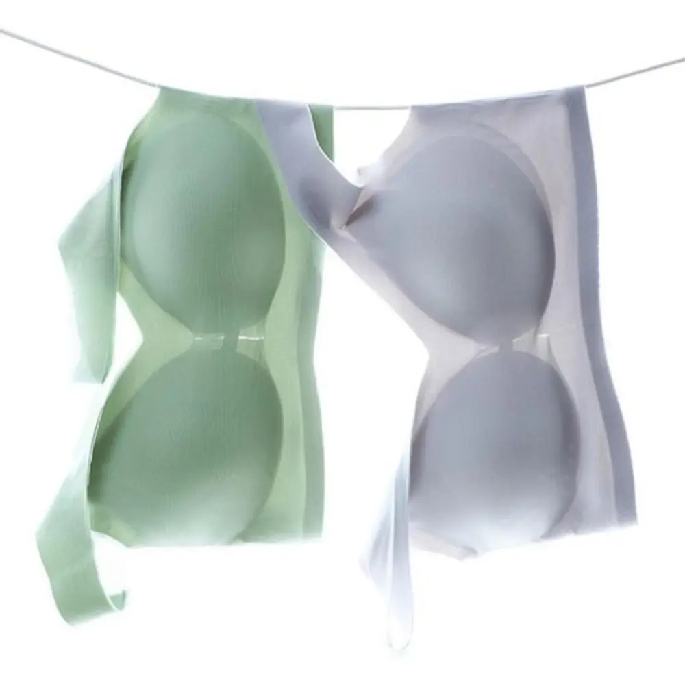 

Simple Ultra-thin Seamless Bra Women Transparent Ice Silk Push Up Bra Intimates Underwear Wireless Deep V Bra Gifts