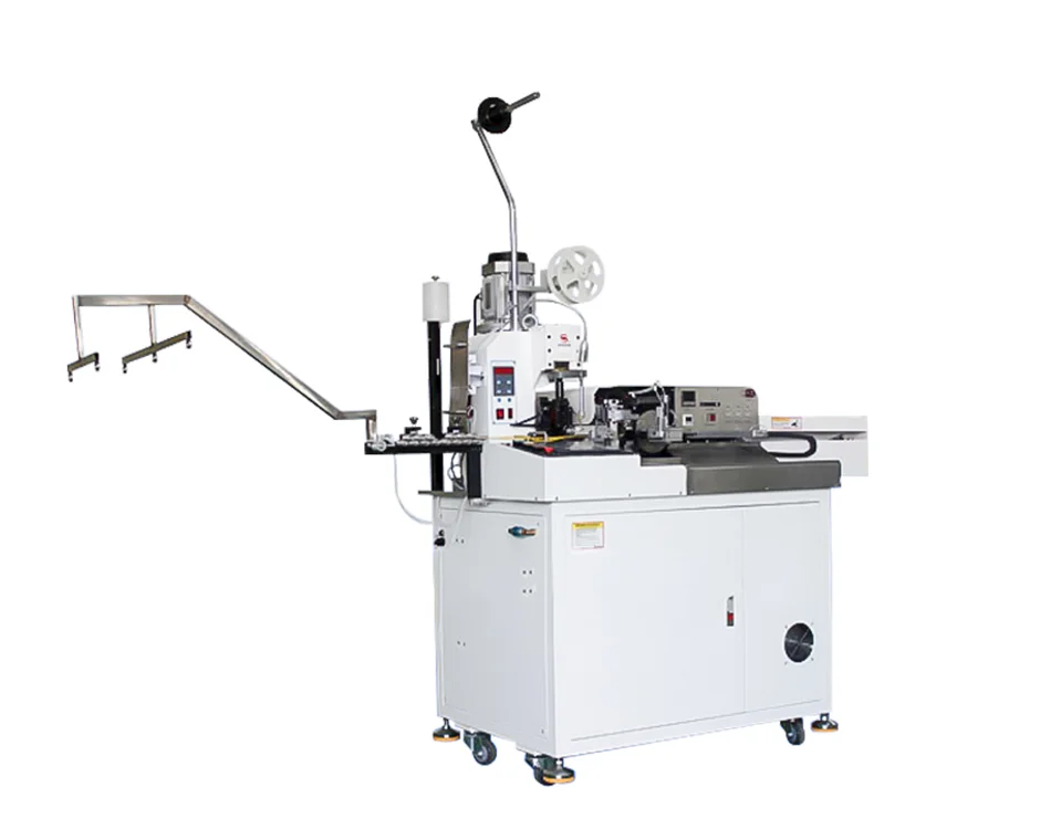 آلة العقص التلقائي LED ضوء سلك كابل قطع الكابلات تجريد لحام مع الجانب الآخر