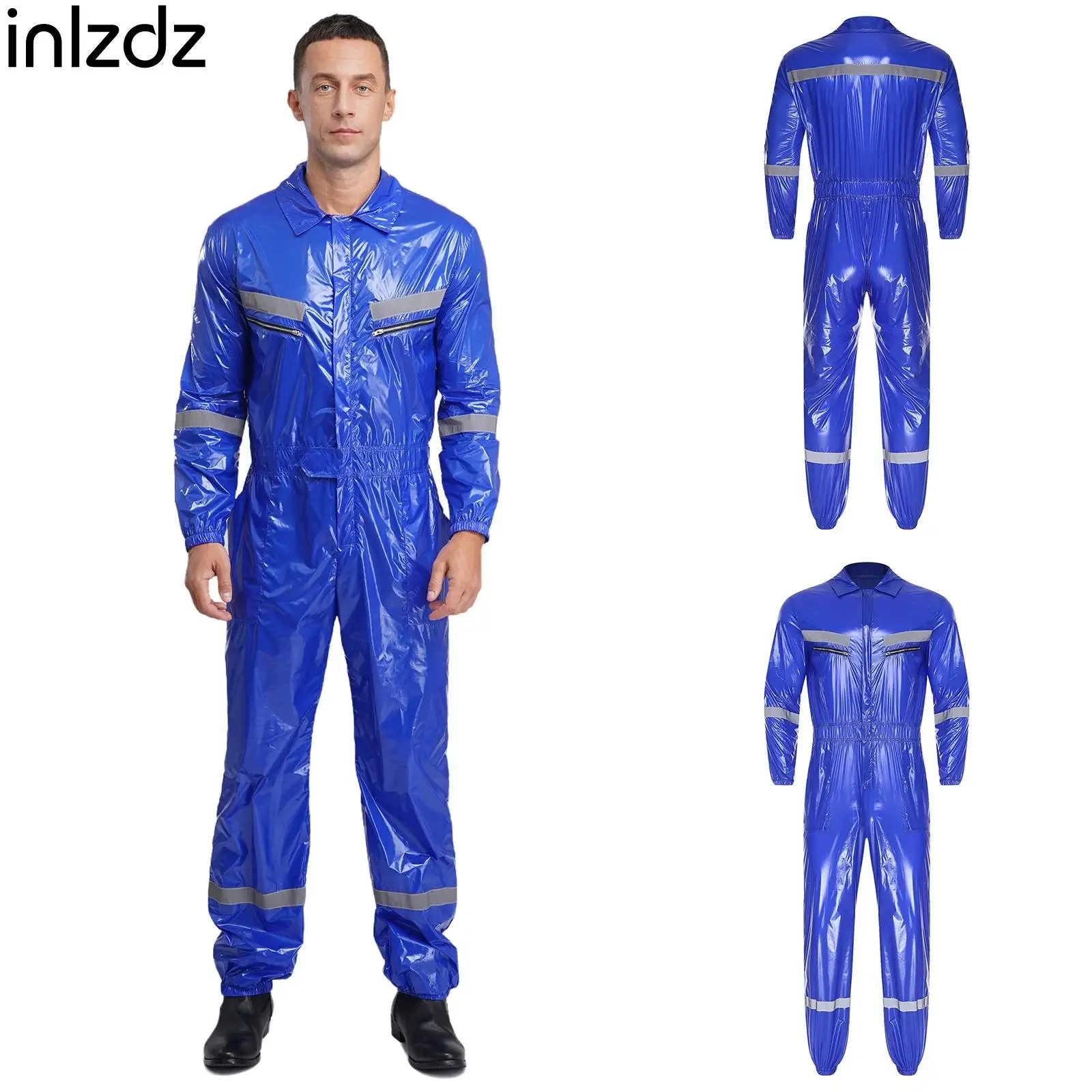 

Men's Halloween Cosplay Waterproof Lightweight Coverall Long Sleeve Workwear Jumpsuit Spraying Paint Bodysuit Jumpsuit Costume