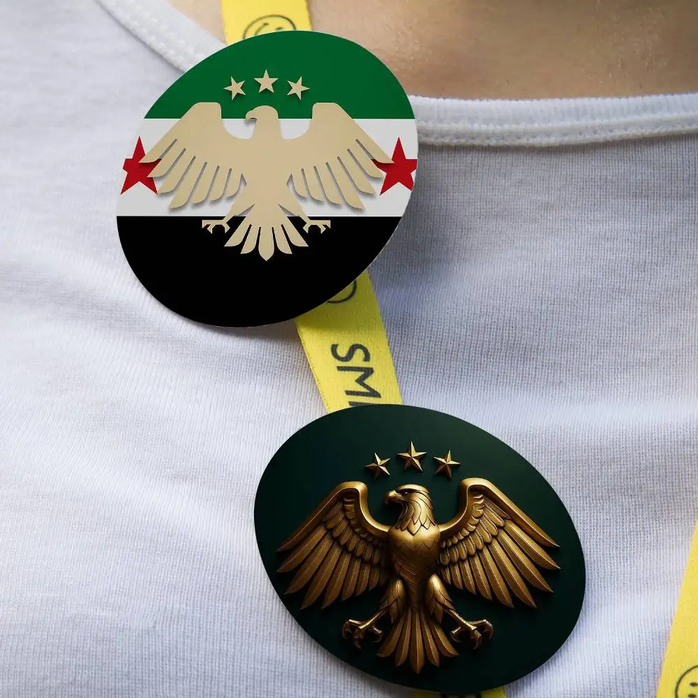 Eagle Syrian New 2025 Logo Flag Badges Round Exquisite Badge Brooches Creative Pins For Clothes Hat Backpack Gift Accessories view 4