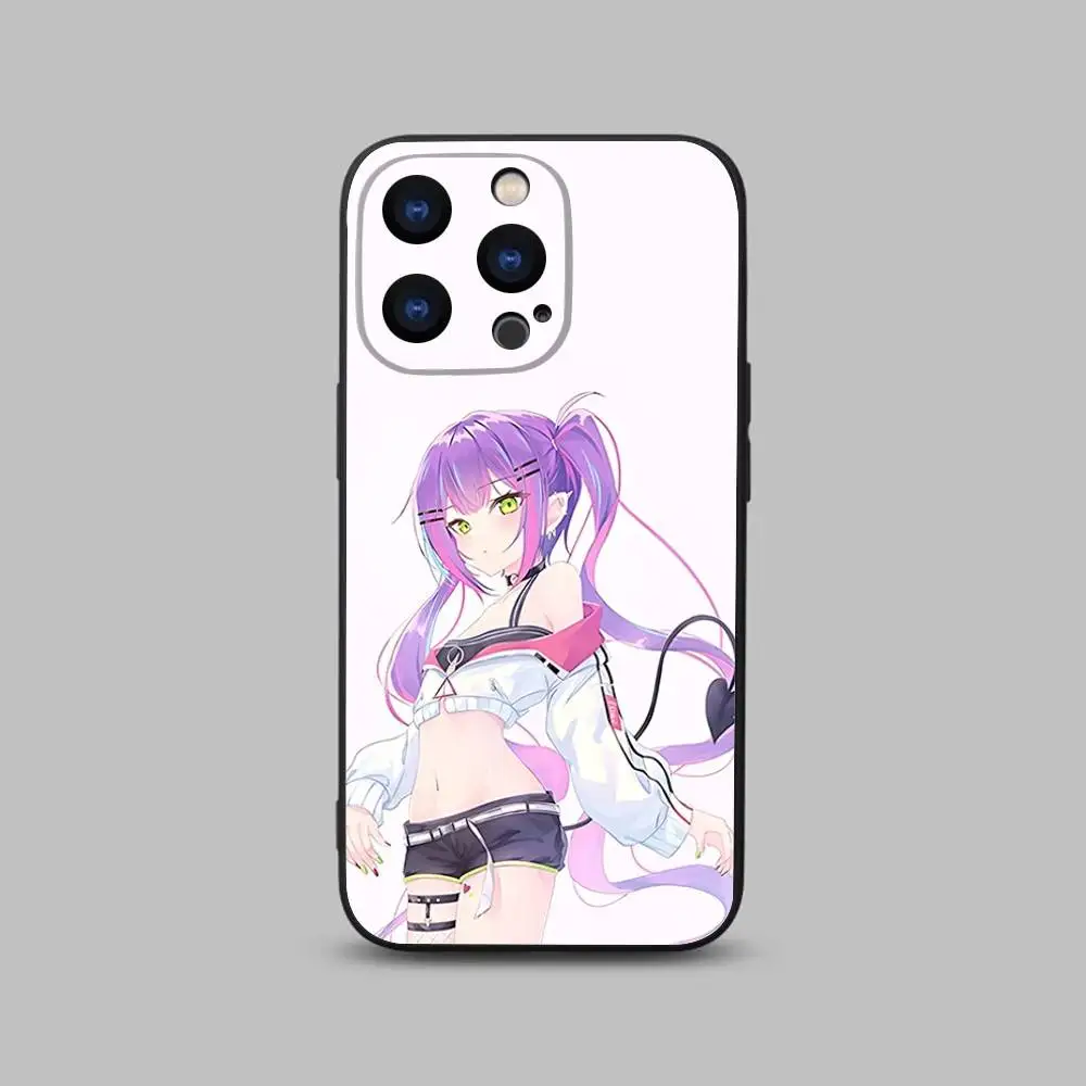 Tokoyami Towa Hololive telefoonhoesje voor iPhone 17,16,15,14,13,12,11,Pro,Max,Plus,X,XS,SE4,E,Mini,zacht zwart hoesje