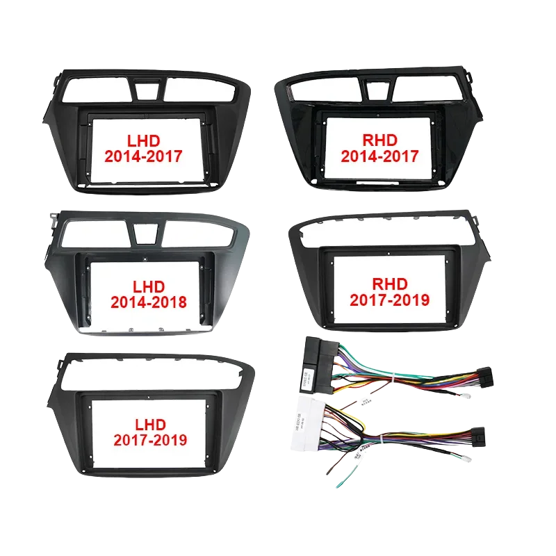 Fascia de Radio de coche de 9 pulgadas para HYUNDAI I20 2014 -2019 Android reproductor MP5 Panel carcasa marco 2 Din estéreo cubierta de tablero embellecedor