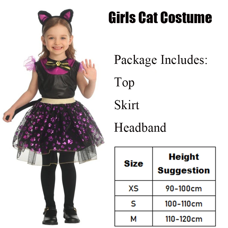 Enfant Toddler Purple Miss Kitty Carnival Halloween Fancy Dress Up Enfants Cat Costume New Arrival 2026