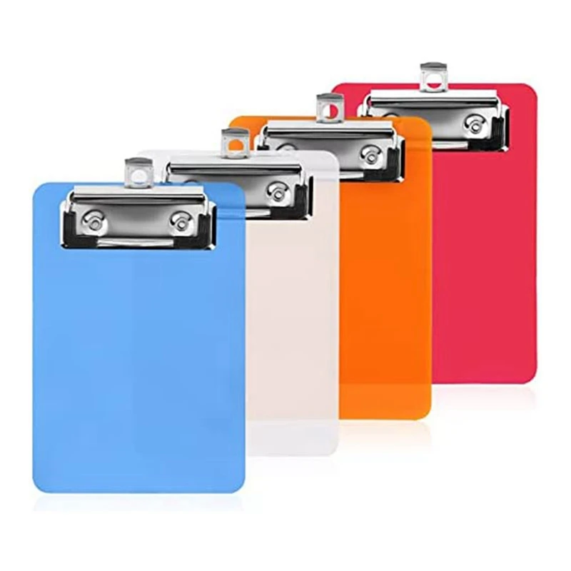 4Inch X 6Inch Mini Clipboard 4Pcs Small Clipboards Memo Size Pocket Plastic Clipboard