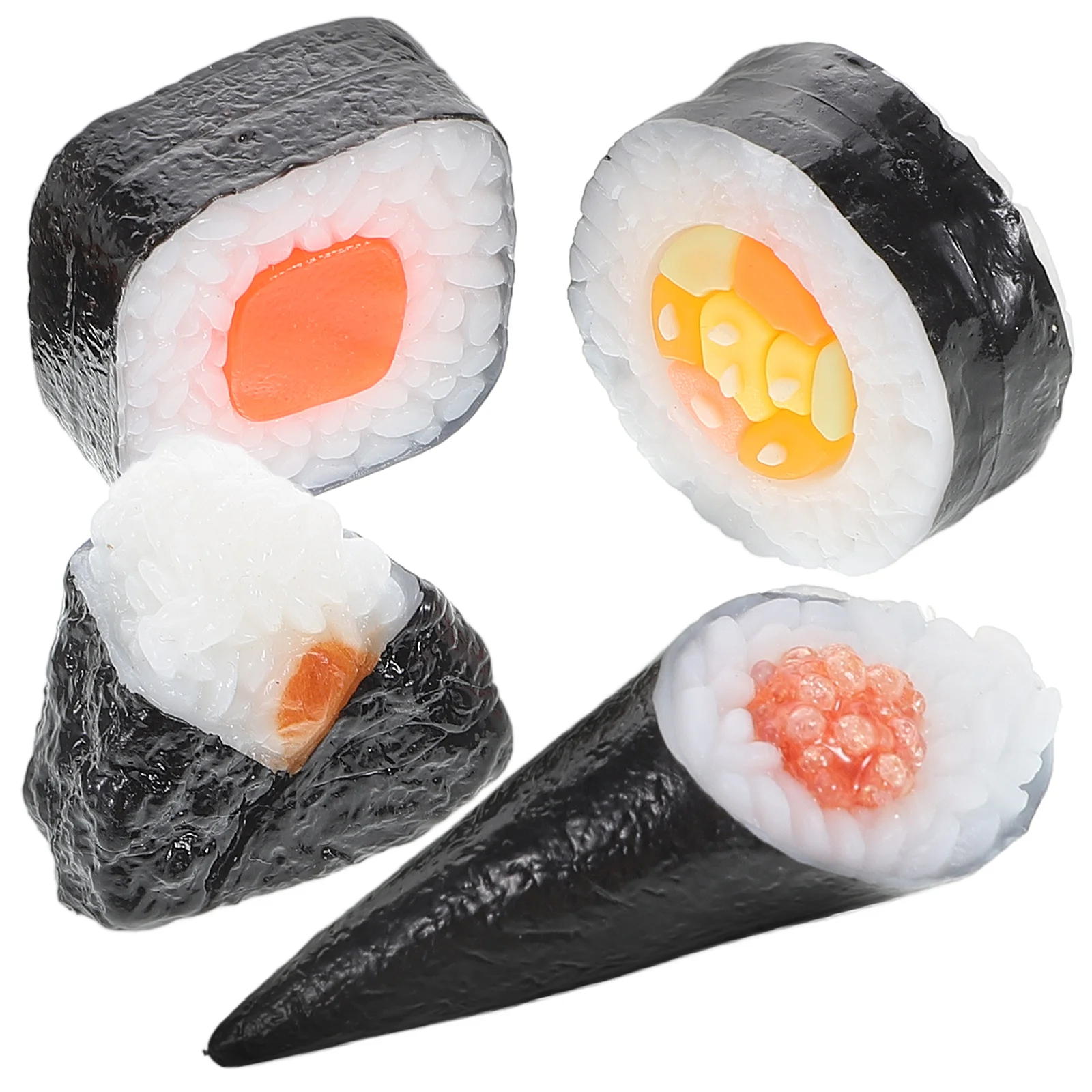 4 Pcs Sushi Model Photo Props Salmon Birthday Decorations Food Simulation Lifelike