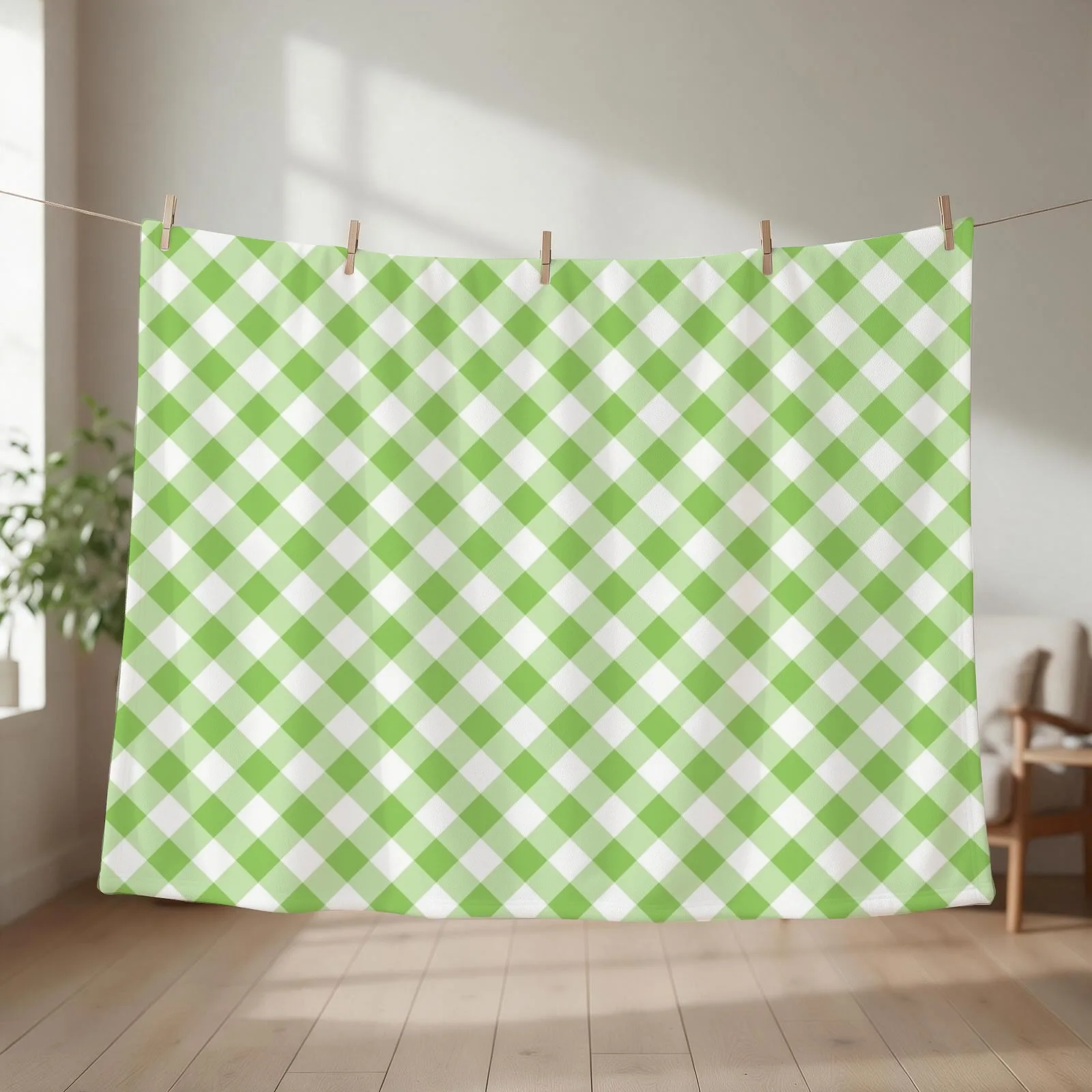 Green Gingham Check Throw Blanket Bed covers Blankets Sofas Of Decoration cosplay anime Luxury Throw Blankets