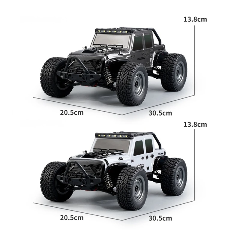 

16103 Fast Rc Cars 1/16 Off Road 4WD With LED Headlights,2.4G Waterproof Remote Control Truck Replacement Accessories Dark Gray