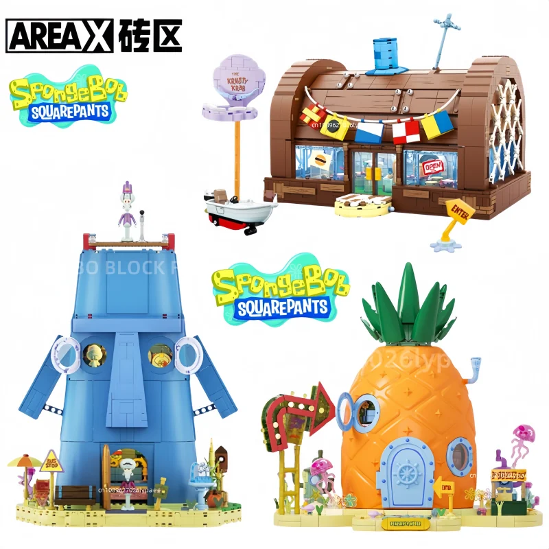 Губка Боб Квадратные Штаны Серия Кальмард Щупальца Каменный Дом Аниме Krusty Krab Собранный Строительный Блок Игрушка Модель Строителя Подарок Губка Боб Квадратные Штаны Серия Кальмард Щупальца Каменный Дом Аниме Krusty Krab Собранный Строительный Блок Игрушка Модель Строителя Подарок