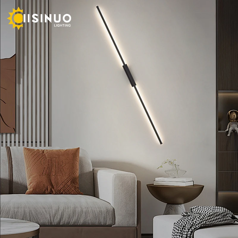 Minimalist Tube Linear Wall Sconces Black Bedside Light Fixtures Mirror Vanity Lamp for Home Indoor Bedroom Living Room Corridor