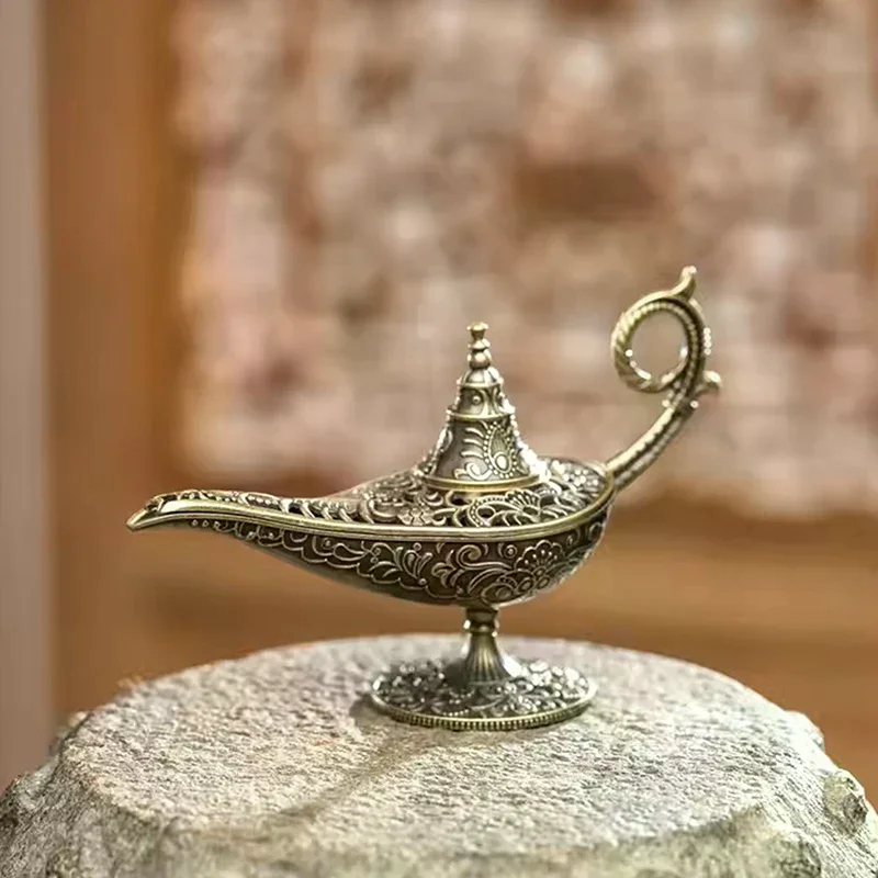 Style Lamp Metal Incense Burner Scented & Unscented Candle Holder Home Decor Gift Arabic Incense Burner Antique