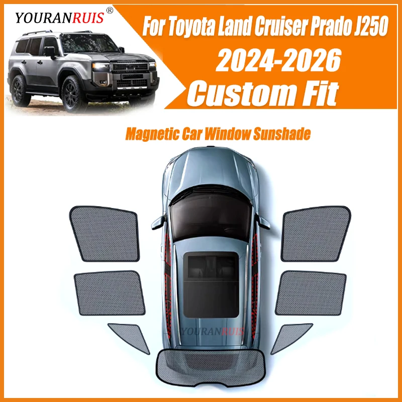 

Car Windows Sunshade Side Window blackout Mesh Sun Visor UV Protection Car Curtain For Toyota Land Cruiser Prado J250 2024-2026