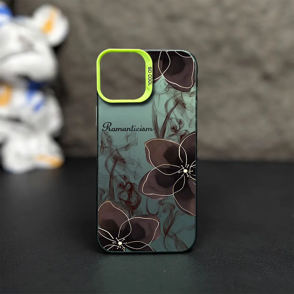 Nice Butterfly Flower Printstream Phone Case for iPhone 12 11 13 IMD 14 15 16 Max Pro Plus Laser Cover