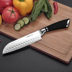 Liang Da-aço inoxidável Santoku faca de cozinha com ABS Handle, faca japonesa afiada Chef, novo design, 7