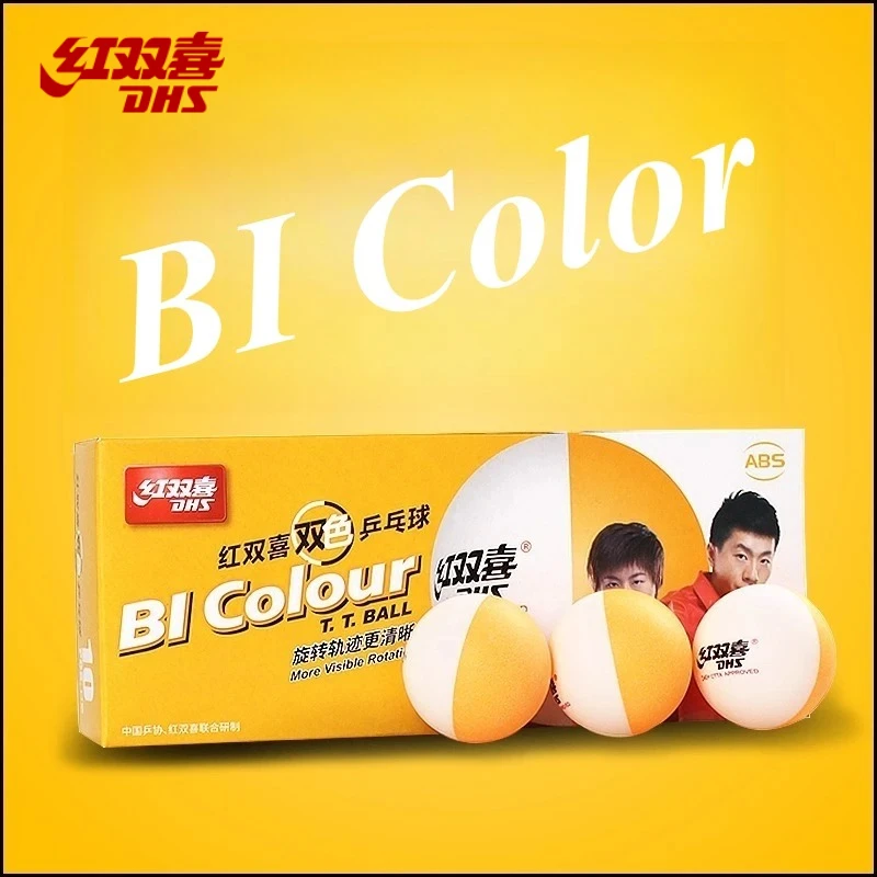 

DHS BI Color Table Tennis Balls Double Color China Super League Seamed ABS New Material Professional Ping Pong Balls 10 Pcs/Box