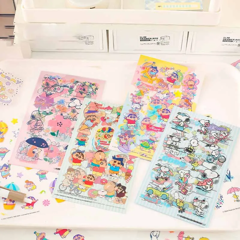 

Miniso Kawaii Anime Hand Account Stickers Cute Snoopy Cartoon Creative Waterproof Sticker Decorative Materials Sticker Girl Gift