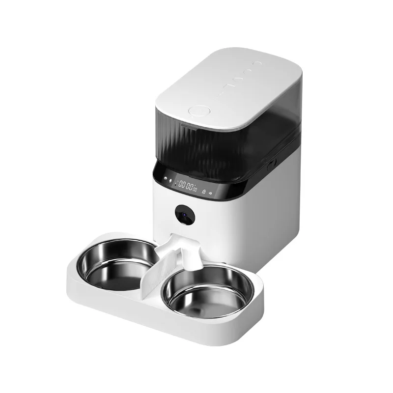 2022 Newest Wifi App Control Automatic Cat Feeders stainless steel Cat Food Feeder 5L Pet Feeder with 2-Way Splitter , Camera